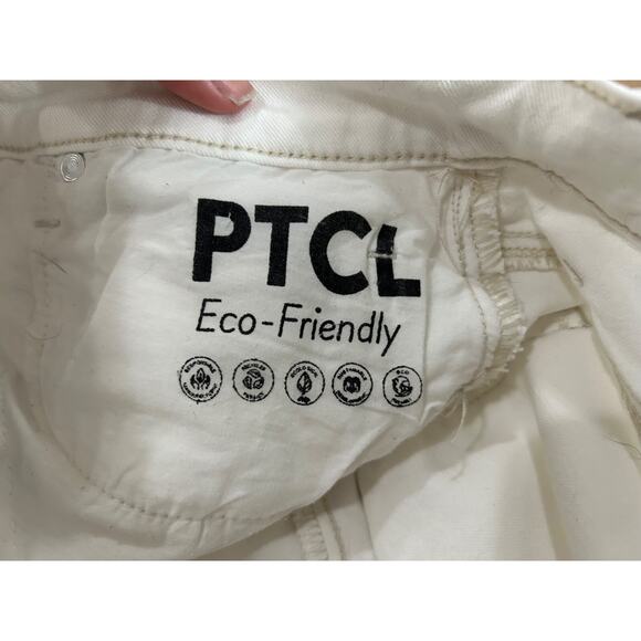 PTCL Ripped Frayed Hem Denim Miniskirt White Jean Distressed Skirt Size 27 - Picture 9 of 11